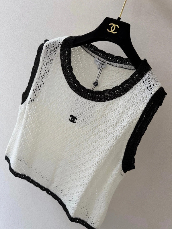 Chanel 2026 Vest Black and White Cotton 394798