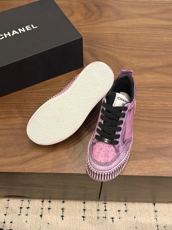 CC 26s Baskets décontractées en cuir violet clair 183614