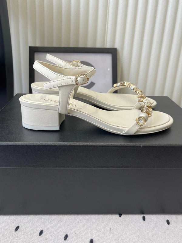 CC 26s Sandales 35 Mouton blanc Perles 650098
