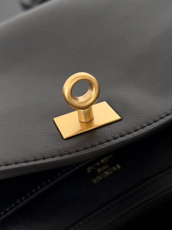 Balenciaga Medium Rodeo Bag 35 Black Calfskin Gold Hardware