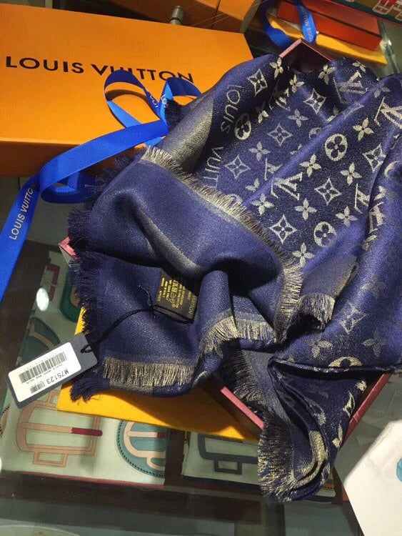 LV SCARF 140 CM IN WOOL MIX SILK 693008