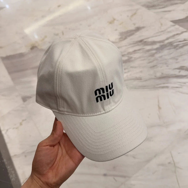 MM BASEBALL CAP IN WHITE FABRIC EMBROIDERED LOGO STYLE 3