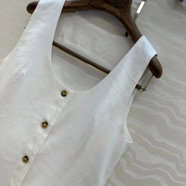 LP SLEEVELESS LINEN BLAZER 272243