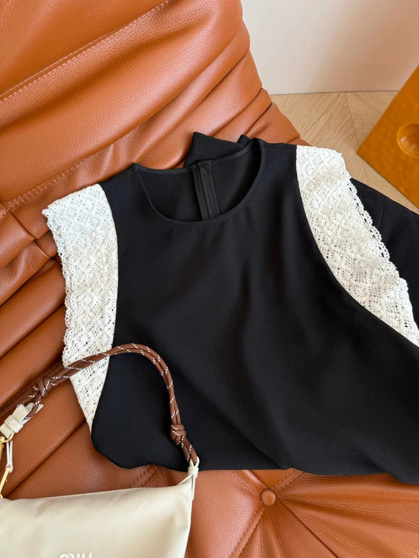 ABITO NERO DOPPIO STRATO PIZZO 25S IN ACETATO 265682