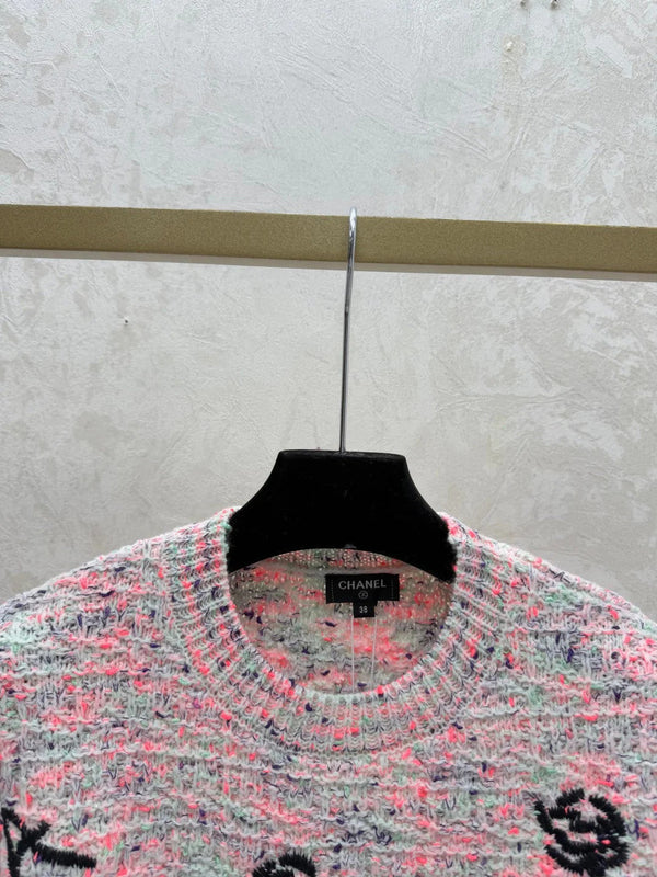 Pull en maille ras du cou avec logo brodé CC 26 Laine 809408