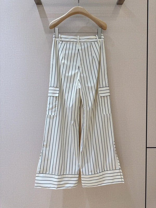 LV 25S VERTICAL STRIPED WIDE-LEG PANTS 0149