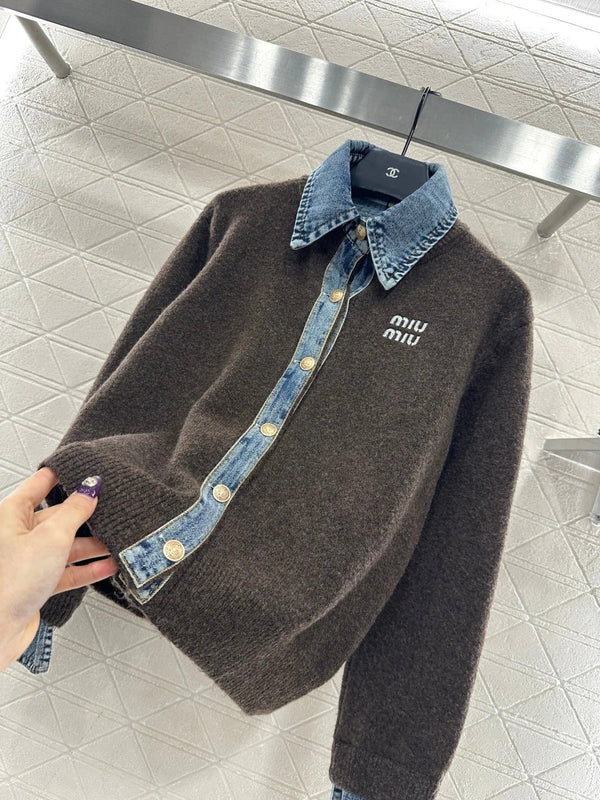 VESTE EN MAILLE MIUMIU FAÇON DENIM STYLE 736