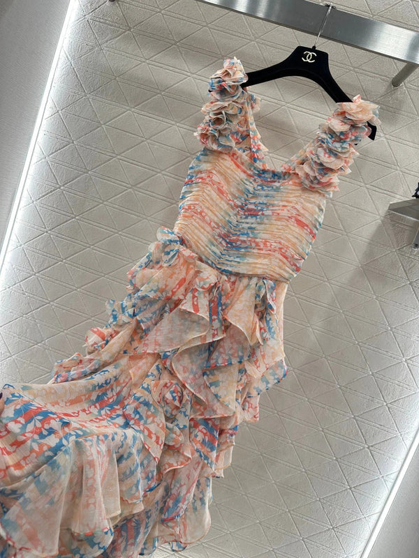 CHANEL Robe superposition camélia 25S 651