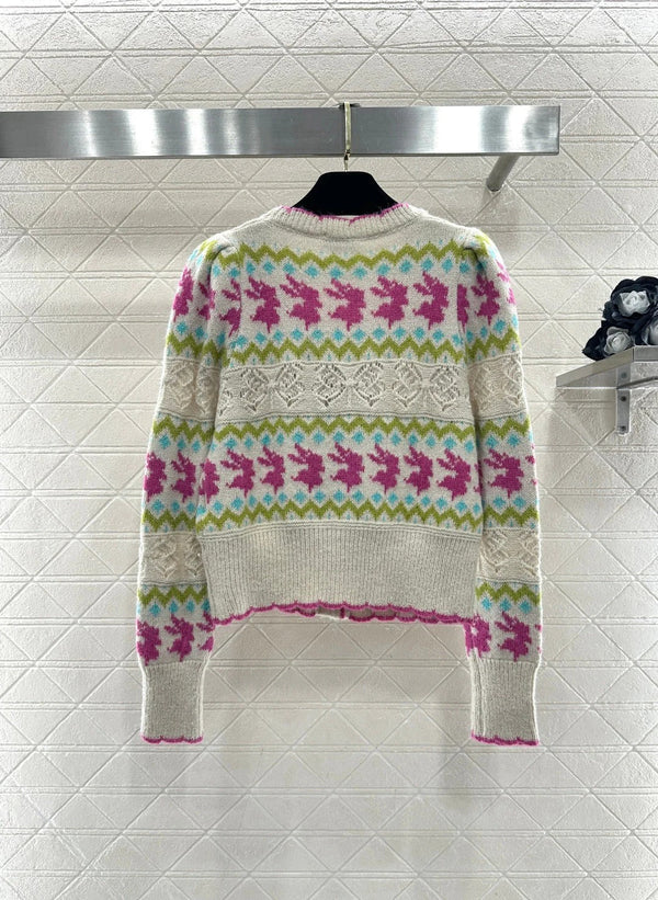 CC 26 Gilet en maille jacquard rayée Laine Cachemire Multicolore 331700