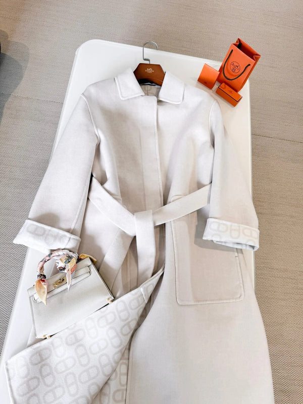 CABAN HERMES 25S EN CACHEMIRE AVEC CEINTURE 268