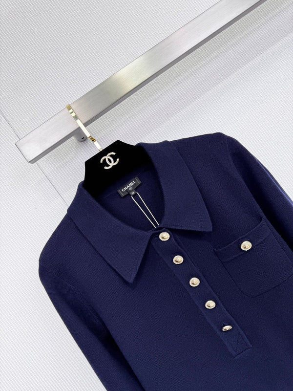 CHANEL 25S POLO EN MAILLE À MANCHES LONGUES 589