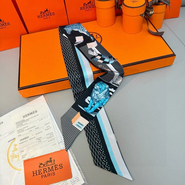 HERMES 25S SILK NECKERCHIEF 86 IN SILK 714361