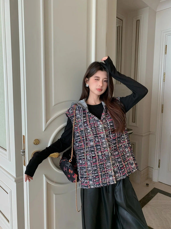 CHANEL 25S VESTE EN TWEED COL ROND STYLE 152