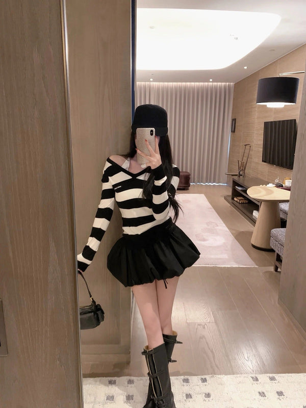 MIUMIU TOP AND SKIRT SET STYLE 444