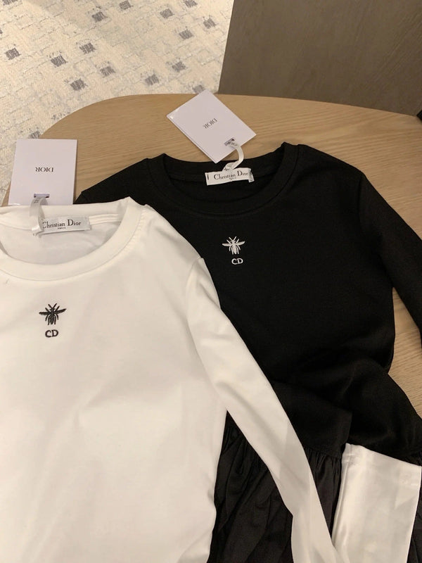 DIOR 25S LONG-SLEEVE PEPLUM T-SHIRT STYLE 186