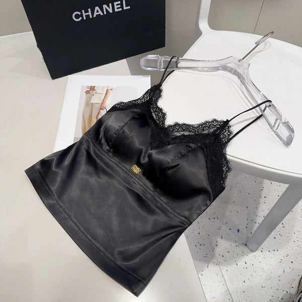 CAMISOLE 625969 IN BLACK SILK