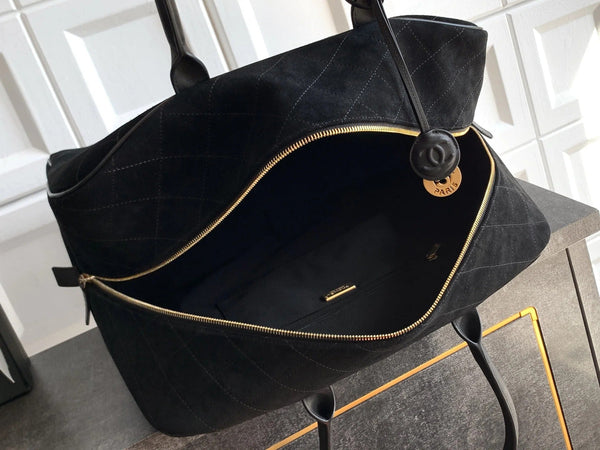 Chanel 2026 Boston Bag 41cm Black Suede