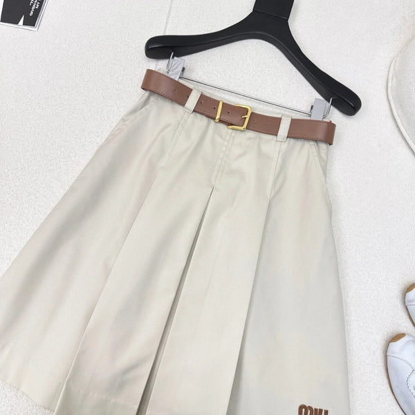 MIUMIU MIDI KHAKI SKIRT STYLE 73