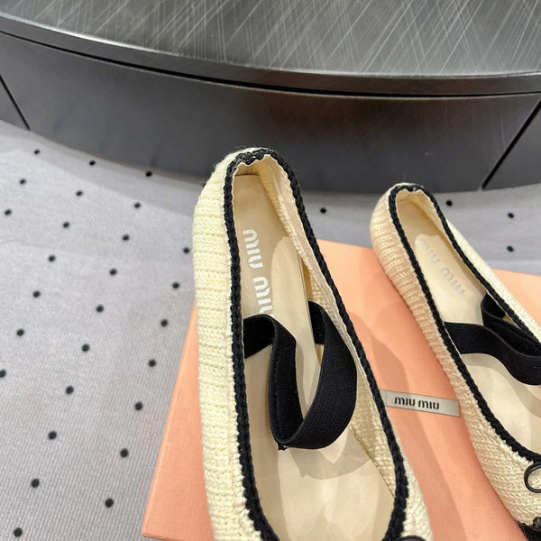 Ballet Flats Ivory Fabric