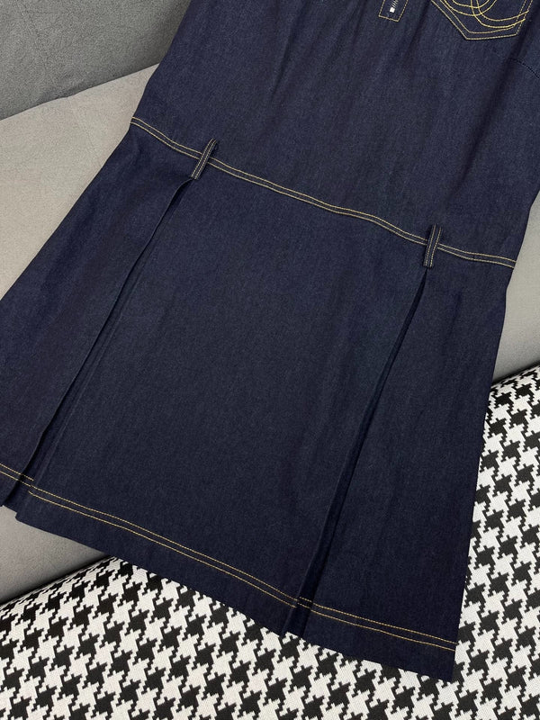 CHANEL SLEEVELESS DENIM DRESS 219364