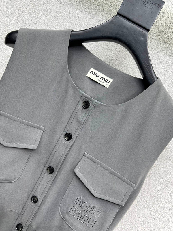 MIUMIU SLEEVELESS DRESS WITH BELT STYLE 64