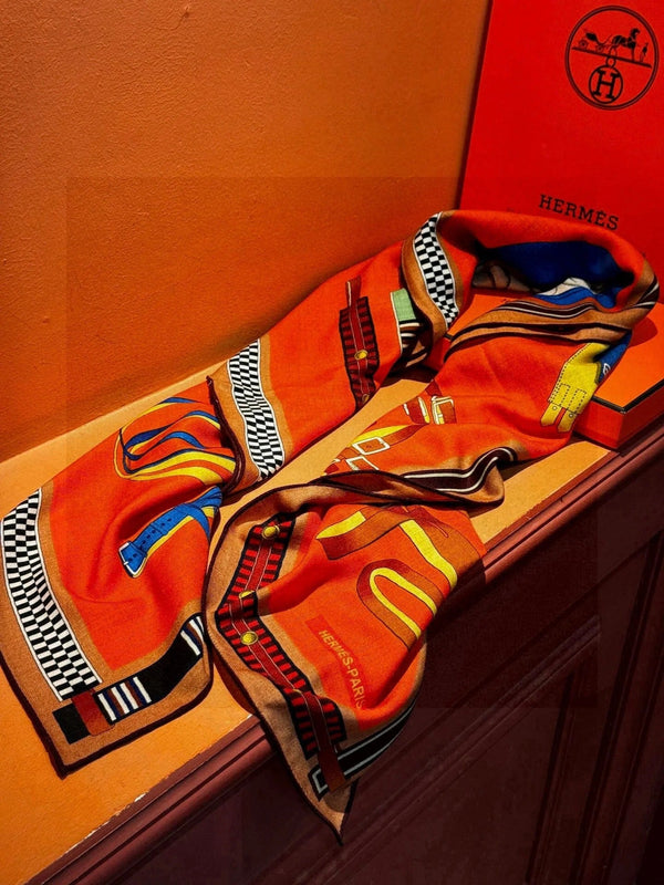 HERMES 25S SCIARPA 140 IN SETA E CASHMERE 735809