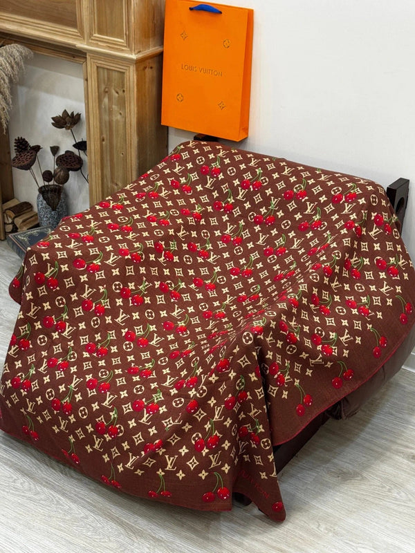 LV SCARF 140 CM IN WOOL MIX SILK 737265