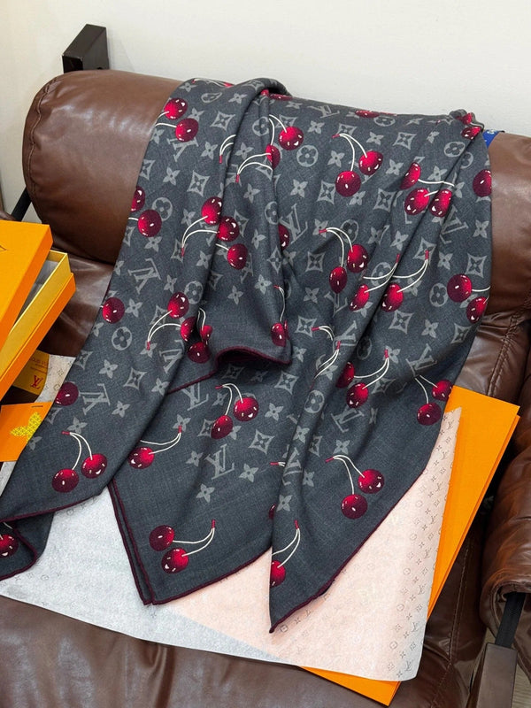 LV SCARF 140 CM IN SILK-CASHMERE BLEND 737268