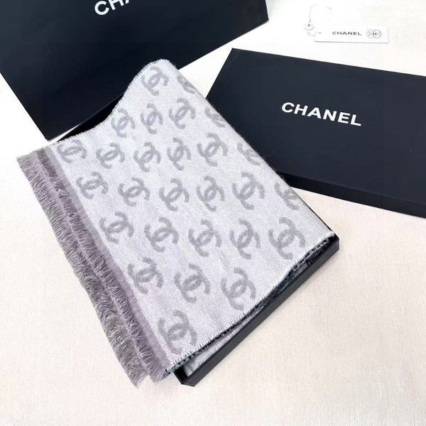 CHANEL 25S SCARF 185 IN CASHMERE WOOL 733953