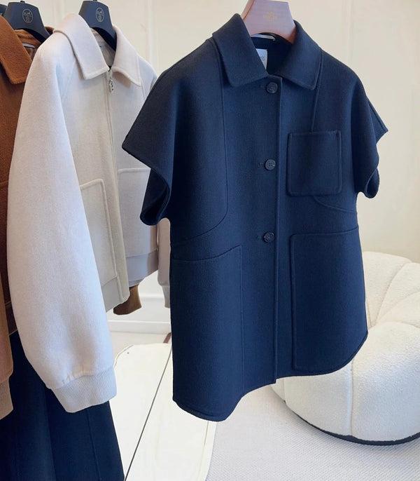 HERMES 25S REVERSIBLE SHORT-SLEEVE KNIT JACKET 108