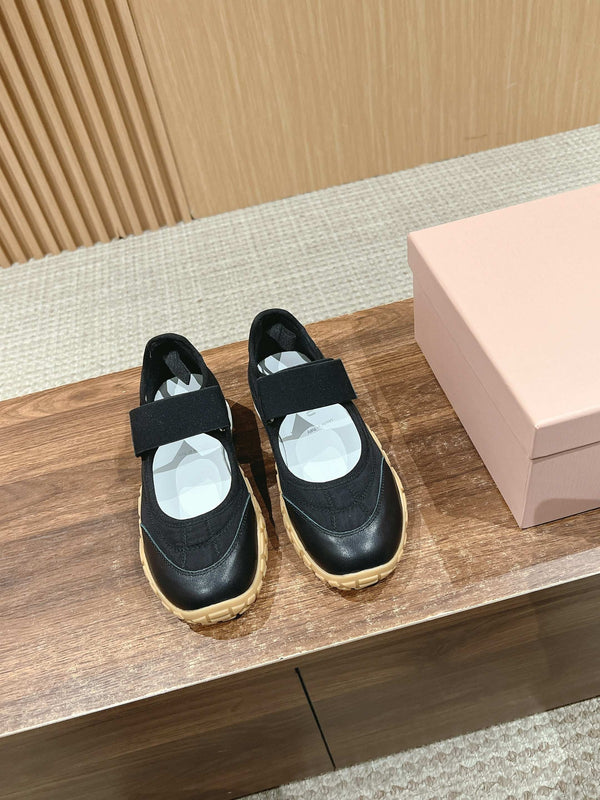 BALLET SHOES IN BLACK LAMBSKIN AND FABRIC ANTI-SLIP RUBBER SOLE