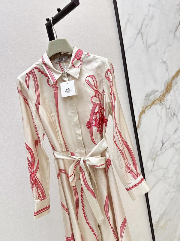 HERMES 25S LONG SILK DRESS 134