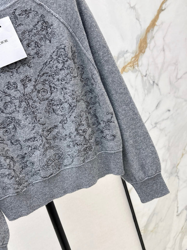 DIOR 25S FLORAL EMBROIDERED CASHMERE SWEATER 593
