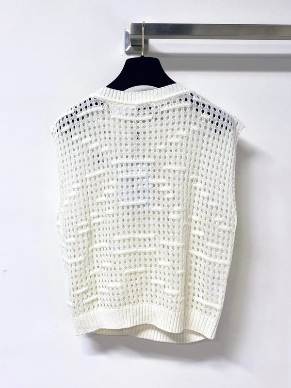 CC 2026 V-neck Crochet Knit Vest Acrylic 419420