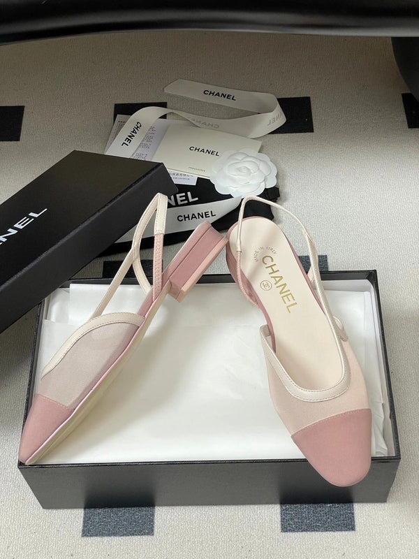CC 26s Slingback Light Pink Mesh Fabric Sheepskin 649447
