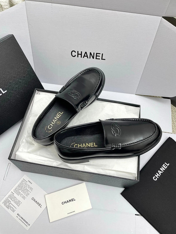 Mocassins CC 26s Double C Cuir de veau noir 645307