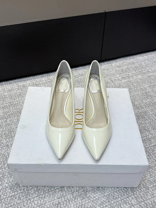 CD 26s High Heels Pump 85 White Patent Leather 661476