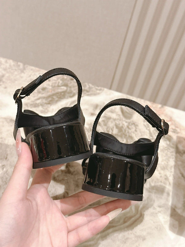 Sandales CC 26s à nœud en cuir de vachette noir 658471