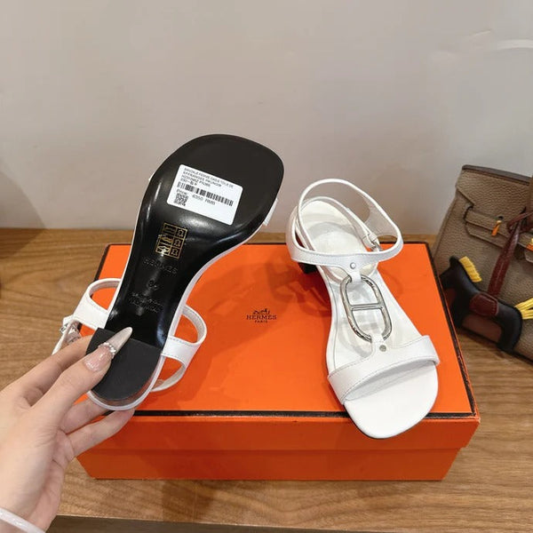 Sandales à talons hauts HM 26ss 50 Blanc Cuir véritable 638529