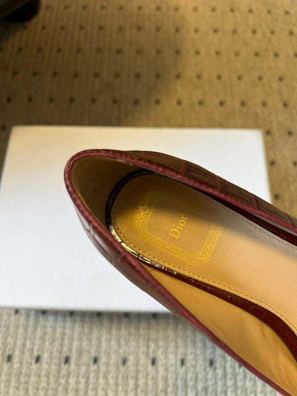Escarpins à petit talon CD 26s 30 cuir de vachette noir bordeaux 651160