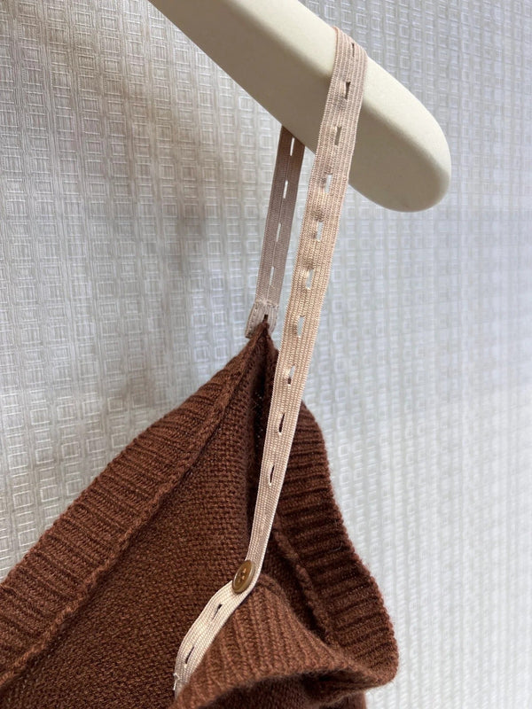 Miumiu 2026 Cardigan Camisole Épaules Dénudées Caramel Cachemire 356940