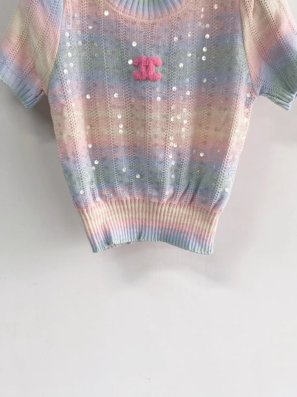 Chanel 2026 Short-sleeved Shirt Multicolor Cotton Nitrile