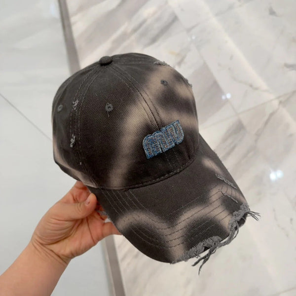 CAPPELLINO DA BASEBALL MM IN TESSUTO MARRONE MOCHA SCURO EFFETTO ANTIQUATO, STILE 2