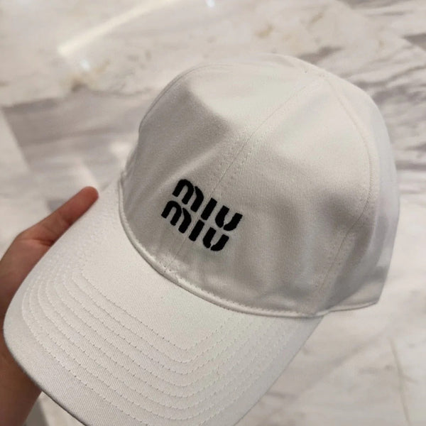 MM BASEBALL CAP IN WHITE FABRIC EMBROIDERED LOGO STYLE 3