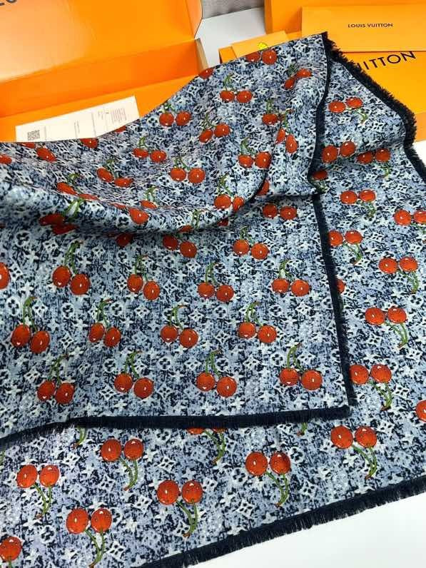 LV SCARF 140 CM IN SILK-CASHMERE BLEND 709636