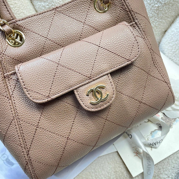 CC 2026 Shopping Bag 25cm Grained Calfskin Leather