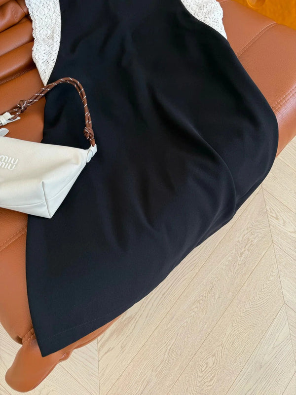 ABITO NERO DOPPIO STRATO PIZZO 25S IN ACETATO 265682