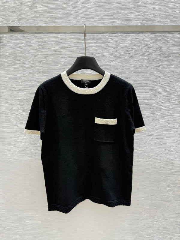 CC SHORT-SLEEVE CREW NECK KNIT TOP 267987