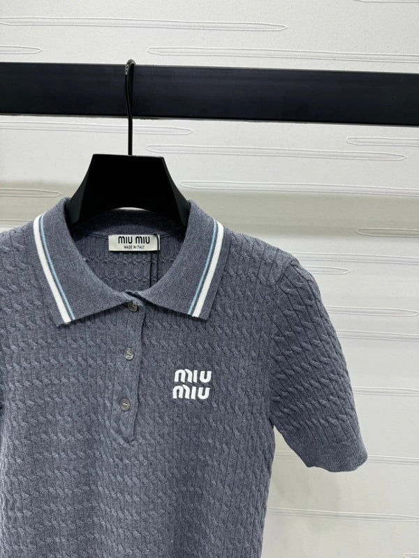 MIUMIU POLO IN MAGLIA BIANCA 274839