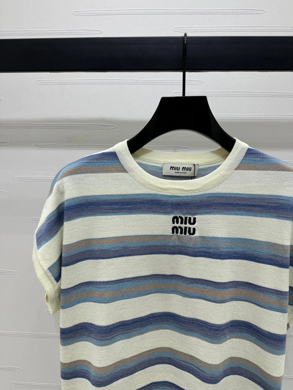 MAGLIONE IN MAGLIA CON MANICHE A VOLANTE MIU 25S 264147